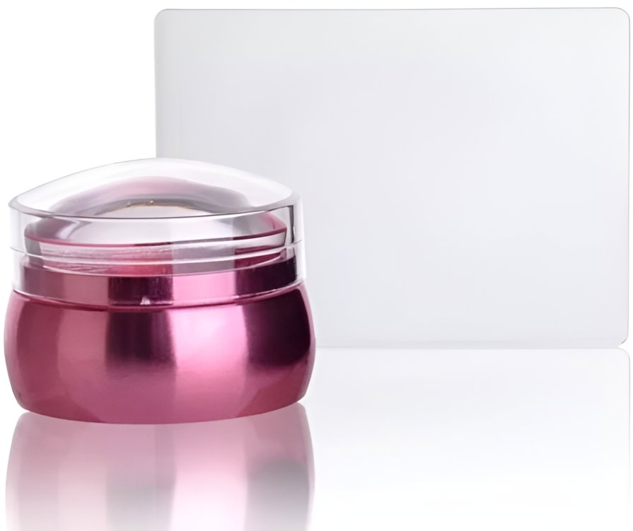 BAFI Silikónová pečiatka a stierka, metalické svetlo ružové