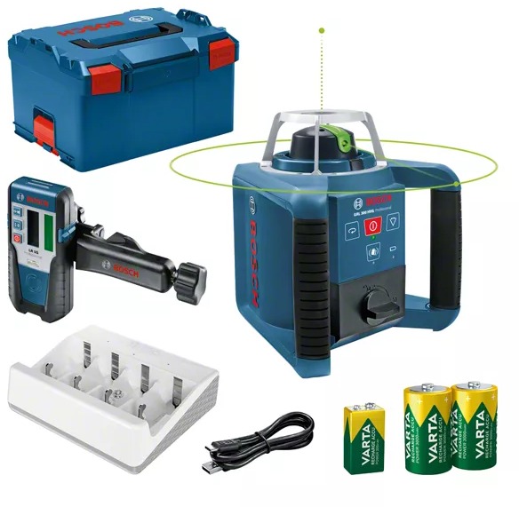 BOSCH Professional Stavebný rotačný laser GRL 300 HVG + LR 1 G Lboxx, 0.601.061.704