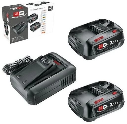 BOSCH 2× akumulátor 2,5 Ah 18 V + nabíjačka AL 18V-44 1.600.A03.1T5