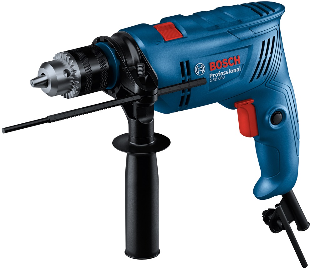 BOSCH Professional Vŕtačka elektrická s príklepom, s kufrom a príslušenstvom GSB 600, 0.601.1A0.321