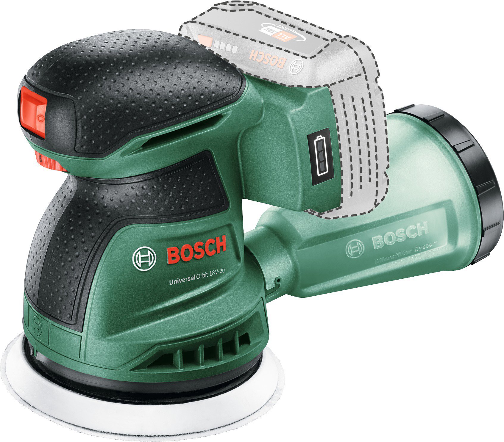 Bosch Náhodná orbitálna brúska UniversalOrbit 18V-20 (solo)