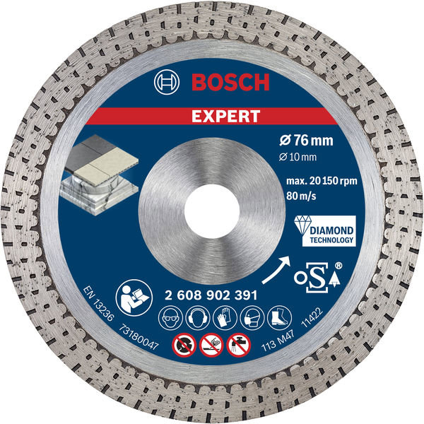 BOSCH EXPERT Diamantový rezací kotúč Hard Ceramic 76 × 1,5 × 10 mm 2.608.902.391