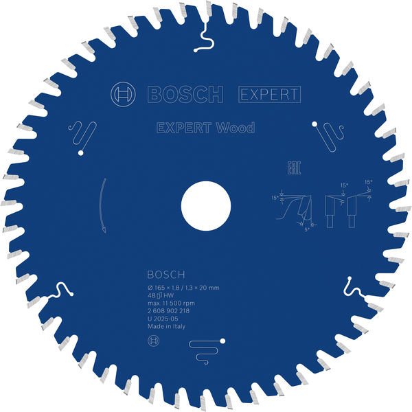 BOSCH EXPERT Pílový kotúč Wood, 165 × 1,8/1,3 × 20 mm, T48 2.608.902.218