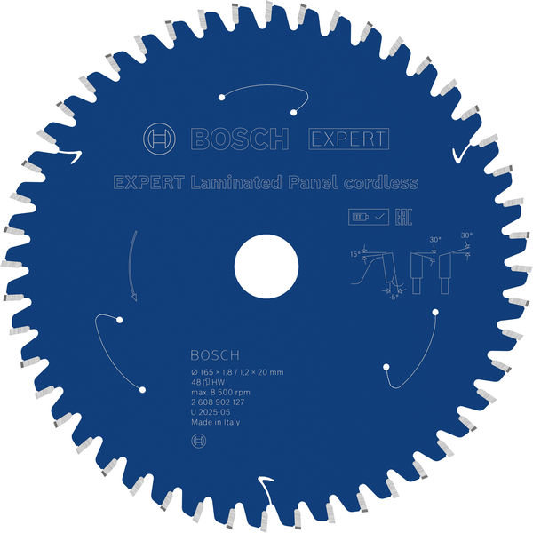 BOSCH EXPERT Pílový kotúč Laminated Panel cordless, 165 × 1,8/1,2 × 20 mm, T48 2.608.902.127