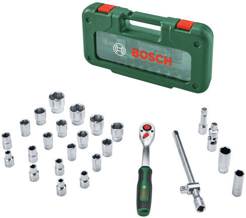 BOSCH Sada s račňou 1/2", nástrčné hlavice 8 – 32 mm, 2 predlžovacie tyče, puzdro 25 ks 1.600.A02.Z9F