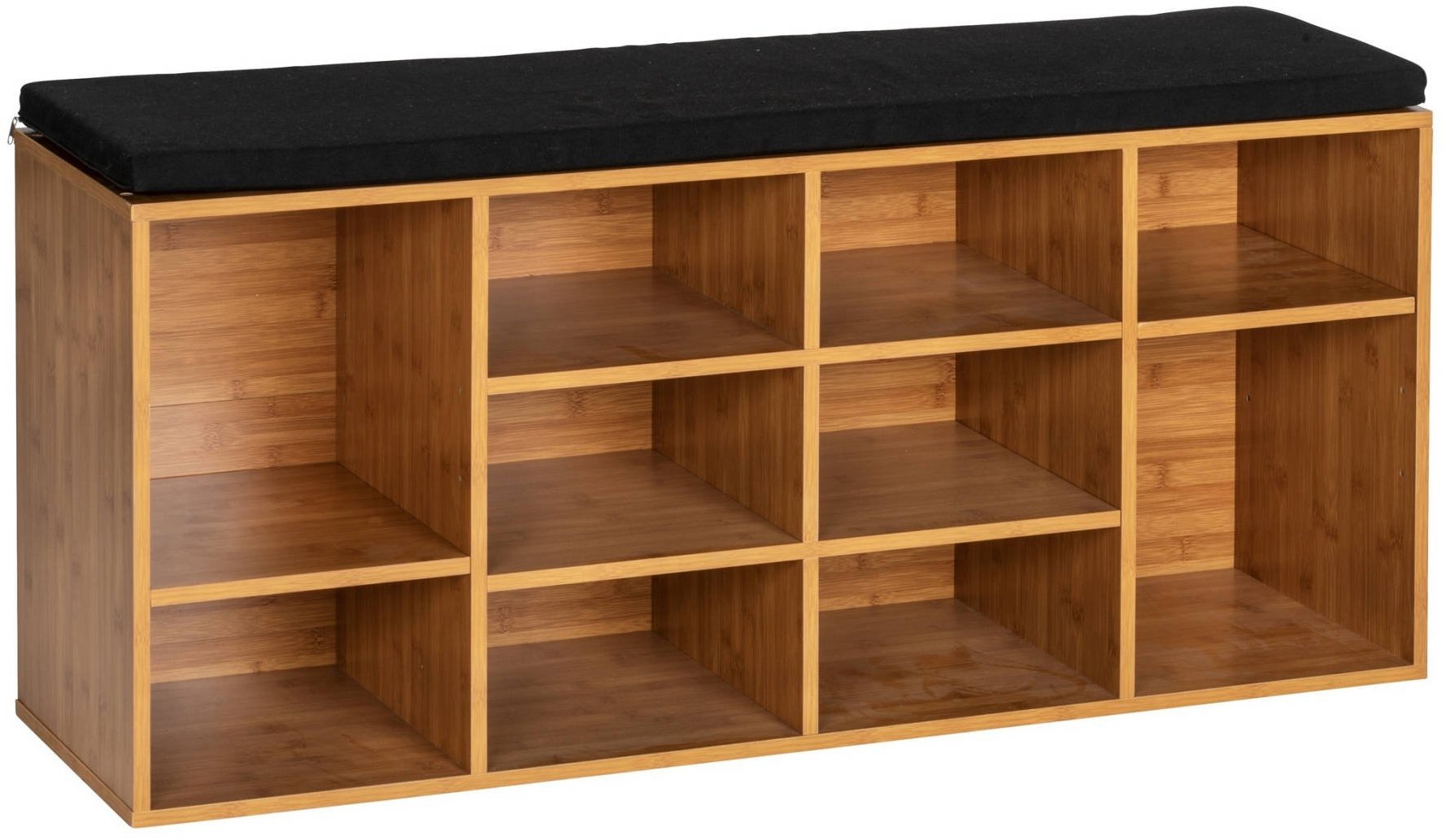 Wenko LOFT Botník so sedadlom z čiernej látky, hnedý