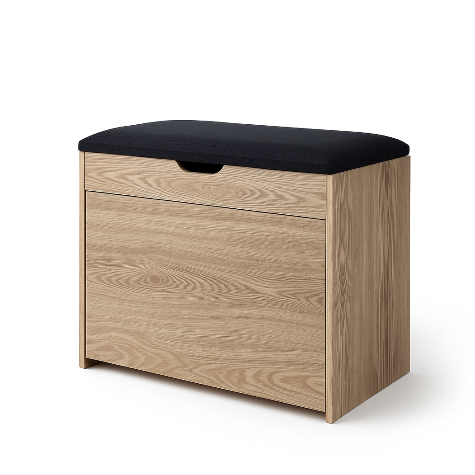 BOXIMO Botník hnedý so sedadlom a výsuvnými policami VAULT, 57 × 30 × 53 cm