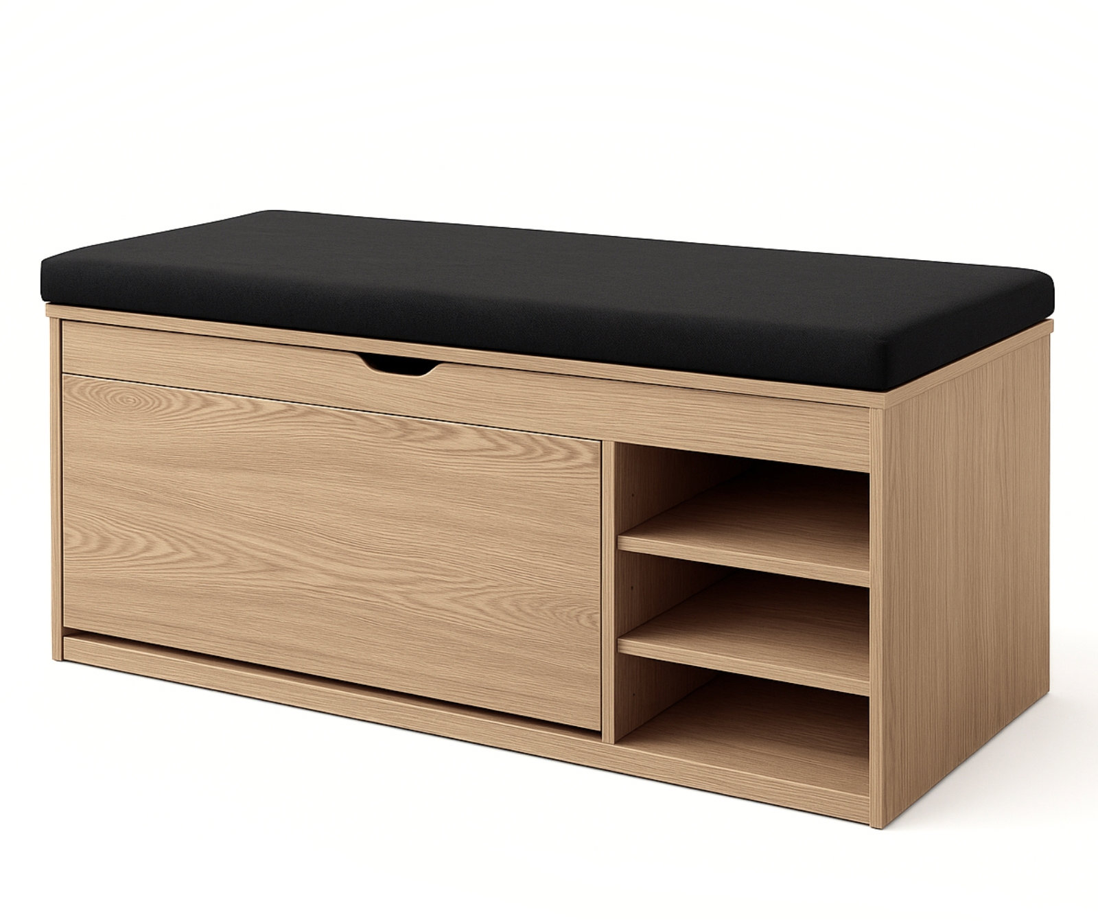 BOXIMO Gradia Botník so sedadlom a výsuvnými policami 100 × 34 × 50 cm, hnedý