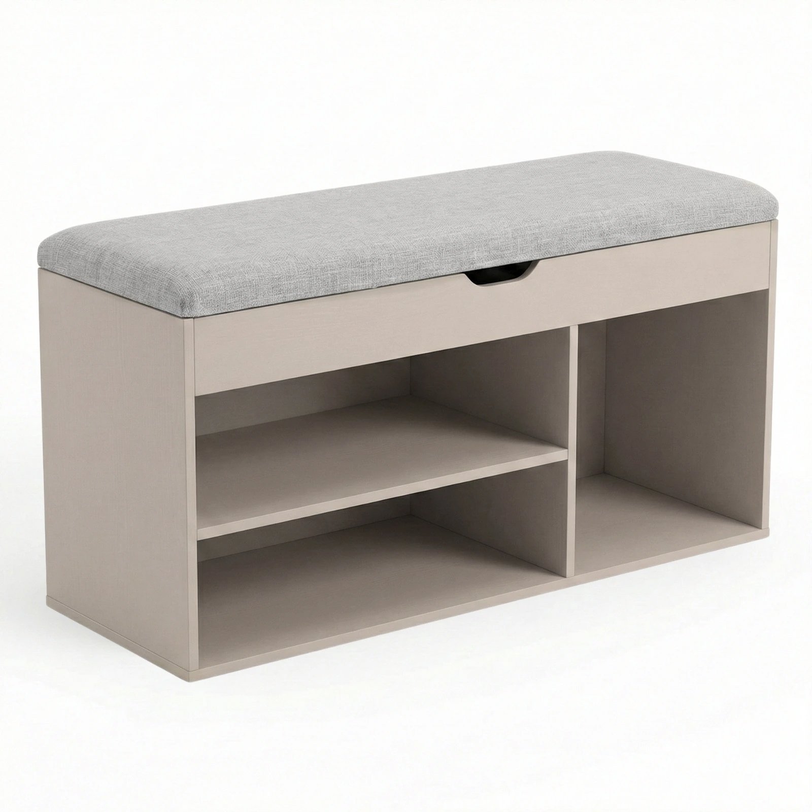 BOXIMO Botník so sedadlom TRIA, 80 × 43 × 30 cm, béžový