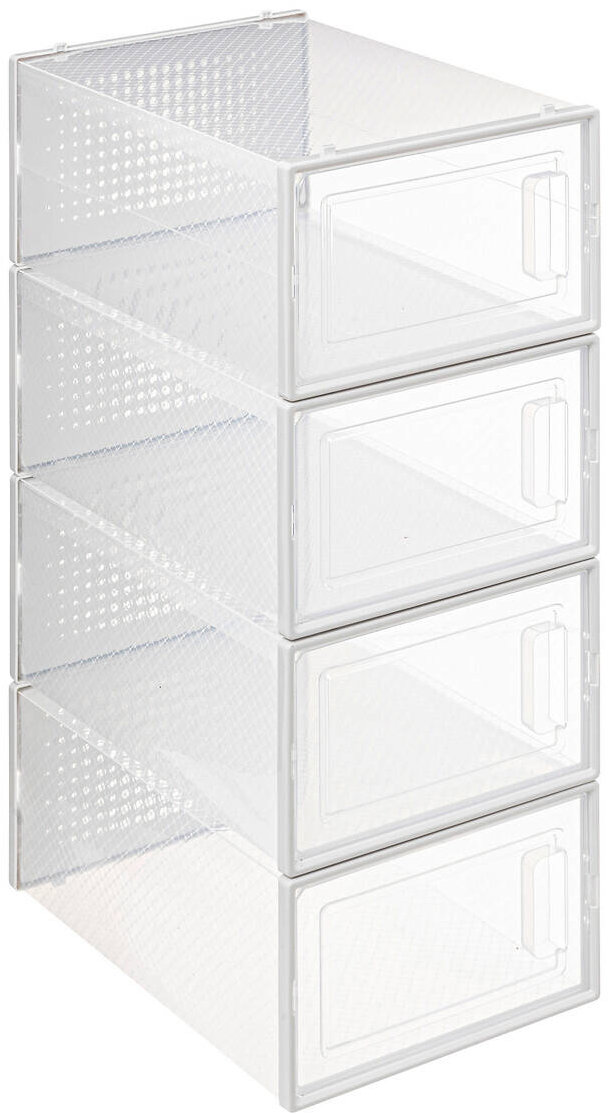 5five Stak Transparentní krabice na boty 33,5 × 23,2 × 14 cm, 4 ks