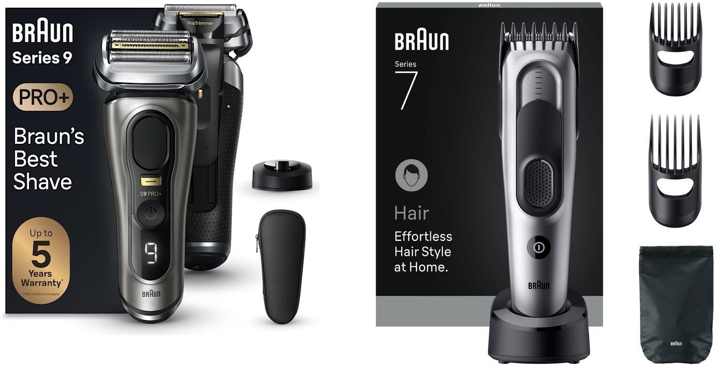 Braun Series 9 PRO+ Tmavosivý + Braun Series 7 HC7590