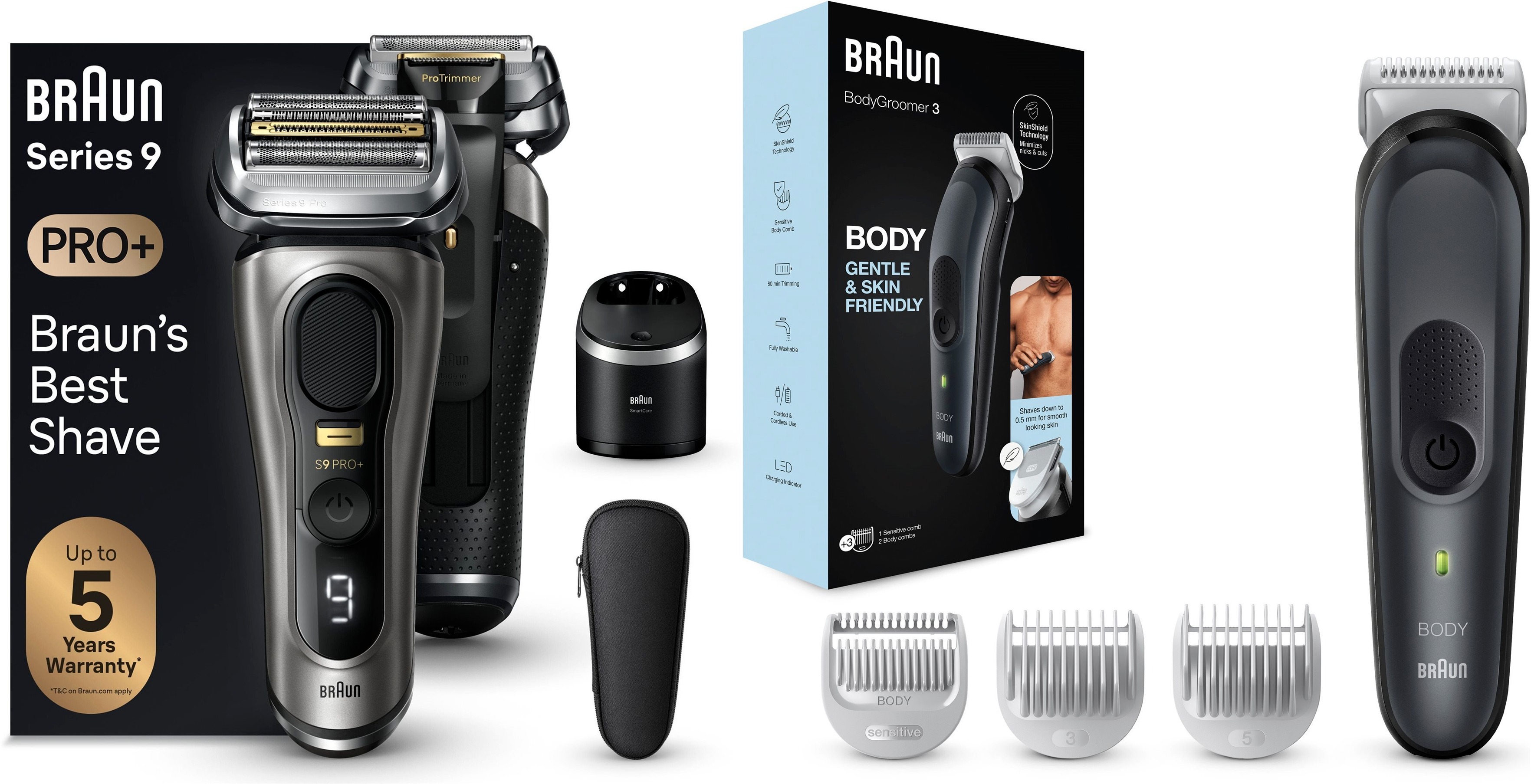 Braun Series 9 PRO+ Wet & Dry + Braun Súprava Na Starostlivosť O Telo 3 BG3350 pre mužov