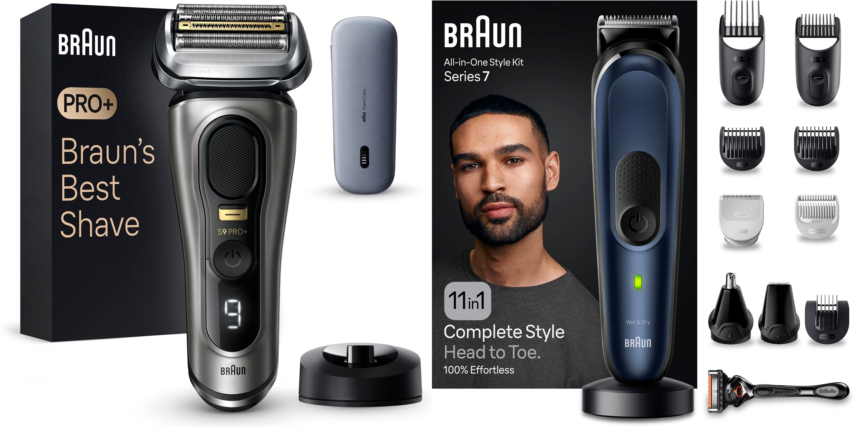 Braun Series 9 PRO+ Wet & Dry + Braun multifunkčný zastrihávač 7 MGK7450