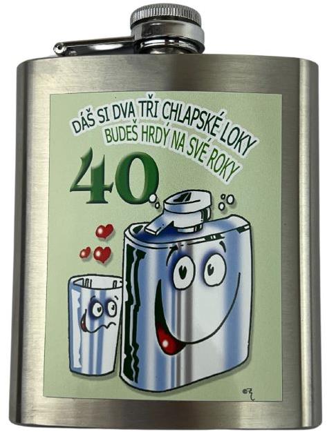 DIVJA Darčeková ploskačka Dáš si dva tri chlapské loky – 40tka 200 ml