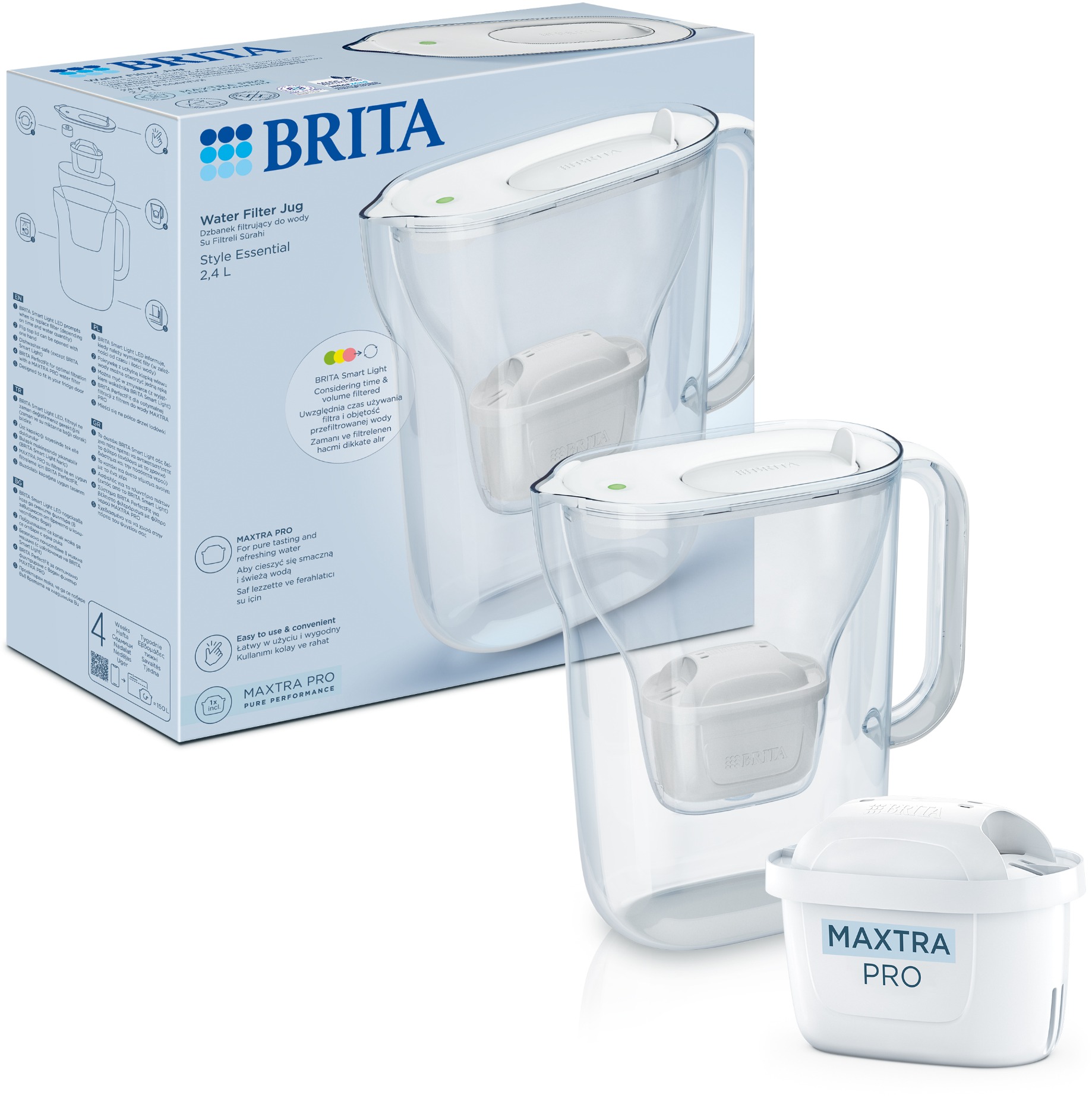 Brita Style Essential s filtrom Maxtra Pro Pure Performance, 2,4 l, biela