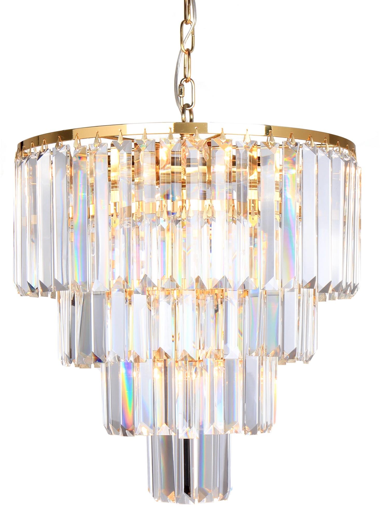 Brilagi LED Krištáľový luster na reťazi MOZART 5× E14 40 W zlatý
