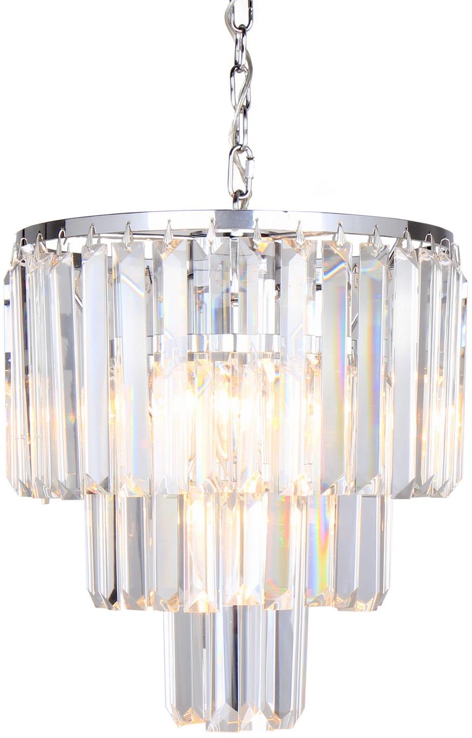Brilagi LED Krištáľový luster na reťazi MOZART 4× E14 40 W lesklý chróm