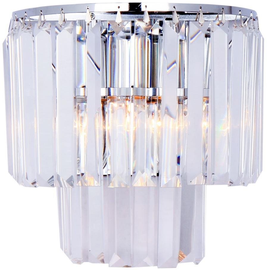 Brilagi LED Krištáľové nástenné svietidlo MOZART 2× E14 40 W lesklý chróm