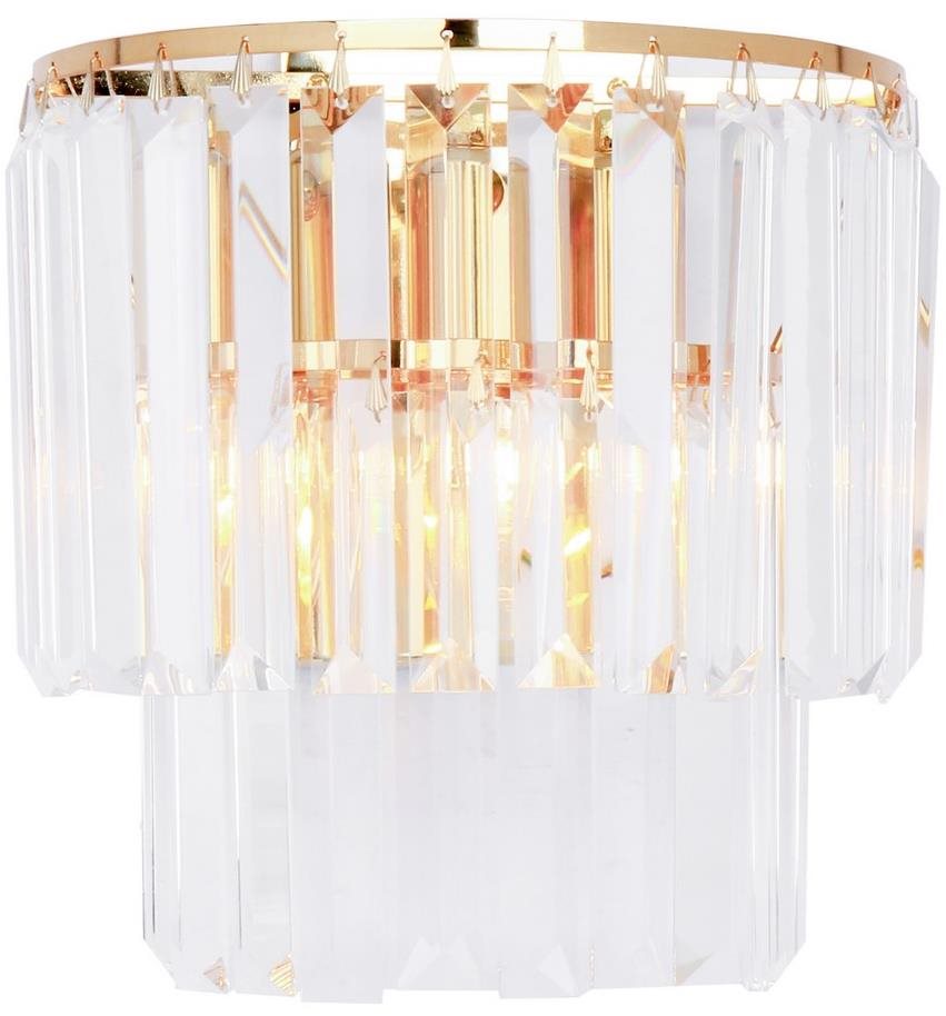 Brilagi LED Krištáľové nástenné svietidlo MOZART 2× E14 40 W zlaté