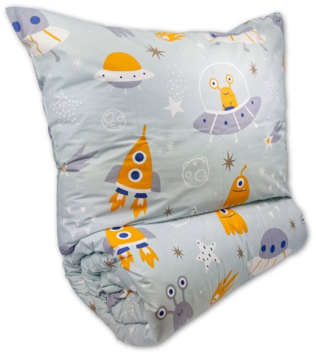 Brotex Bavlnené detské obliečky do malej postieľky 90 × 135, 45 × 60 cm Vesmírne UFO