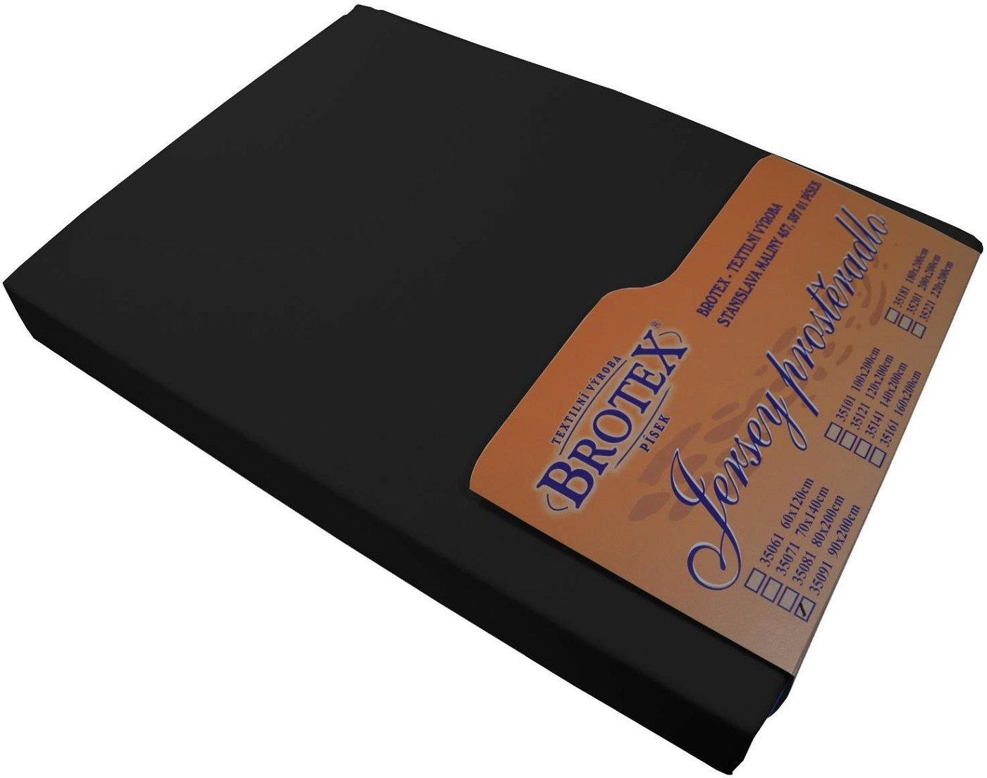 Brotex Jersey prestieradlo čierne, 140 × 200 cm