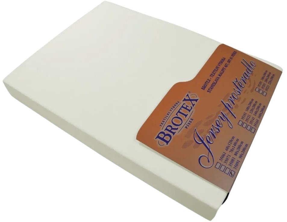 Brotex Jersey prestieradlo smotanové, 90 × 200 cm jednolôžko
