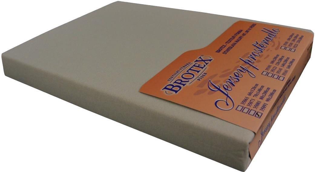 Brotex Jersey prestieradlo svetlo béžové, 180 × 200 cm dvojlôžko
