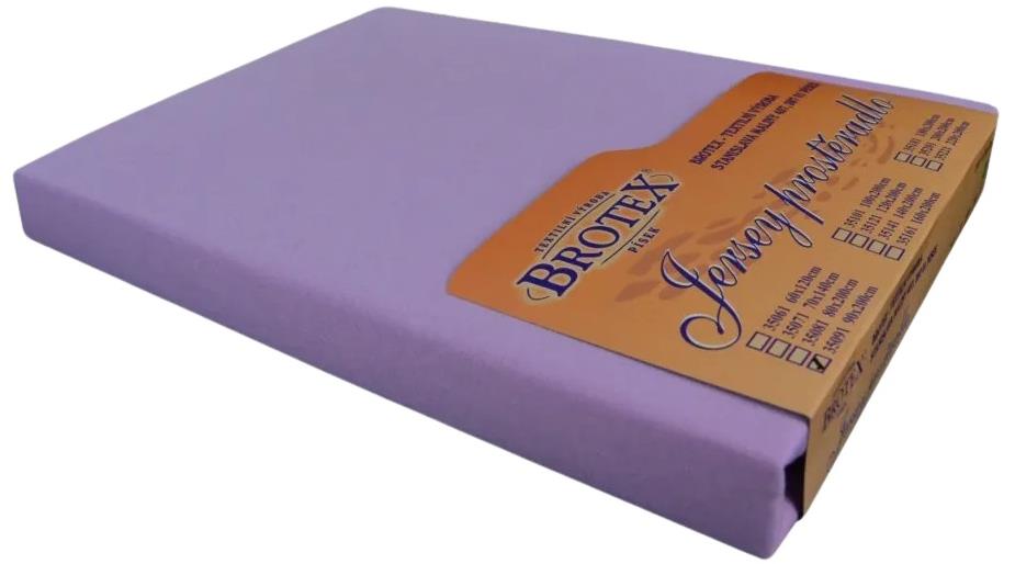 Brotex Jersey plachta na posteľ svetlofialová, 180 × 200 cm dvojlôžko