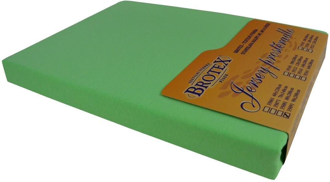 Brotex Jersey prestieradlo svetlo zelené, 80 × 200 cm