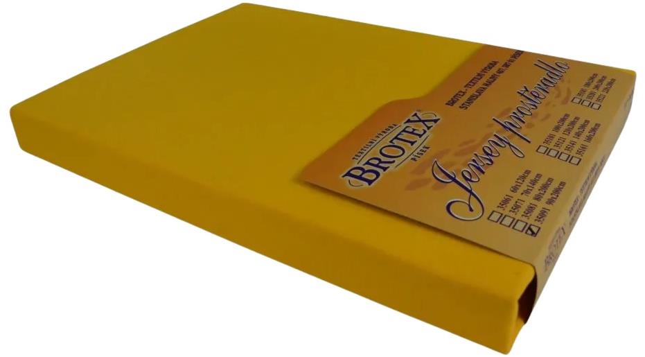 Brotex Jersey prestieradlo sýto žlté, 180 × 200 cm dvojlôžko