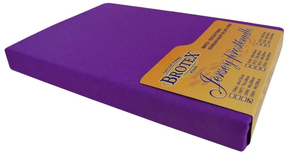 Brotex Jersey prestieradlo tmavo fialové, 220 × 200 cm
