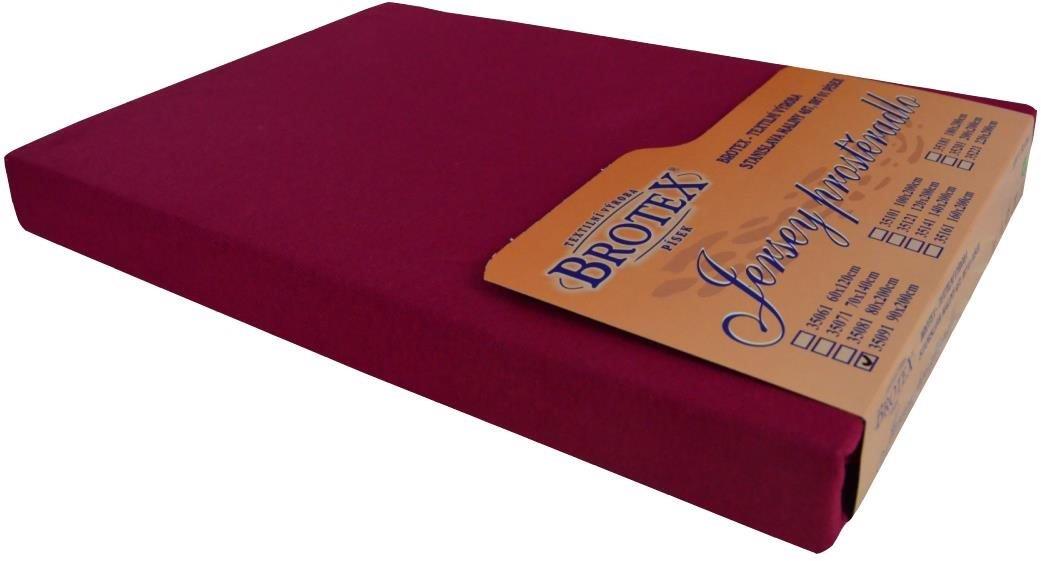 Brotex Jersey plachta na posteľ vínová, 160 × 200 cm