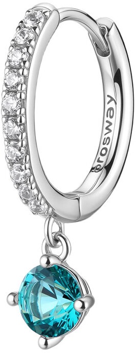 Brosway Single náušnice Fancy Aqua Green FAG12 (Ag 925/1000, 2 g)