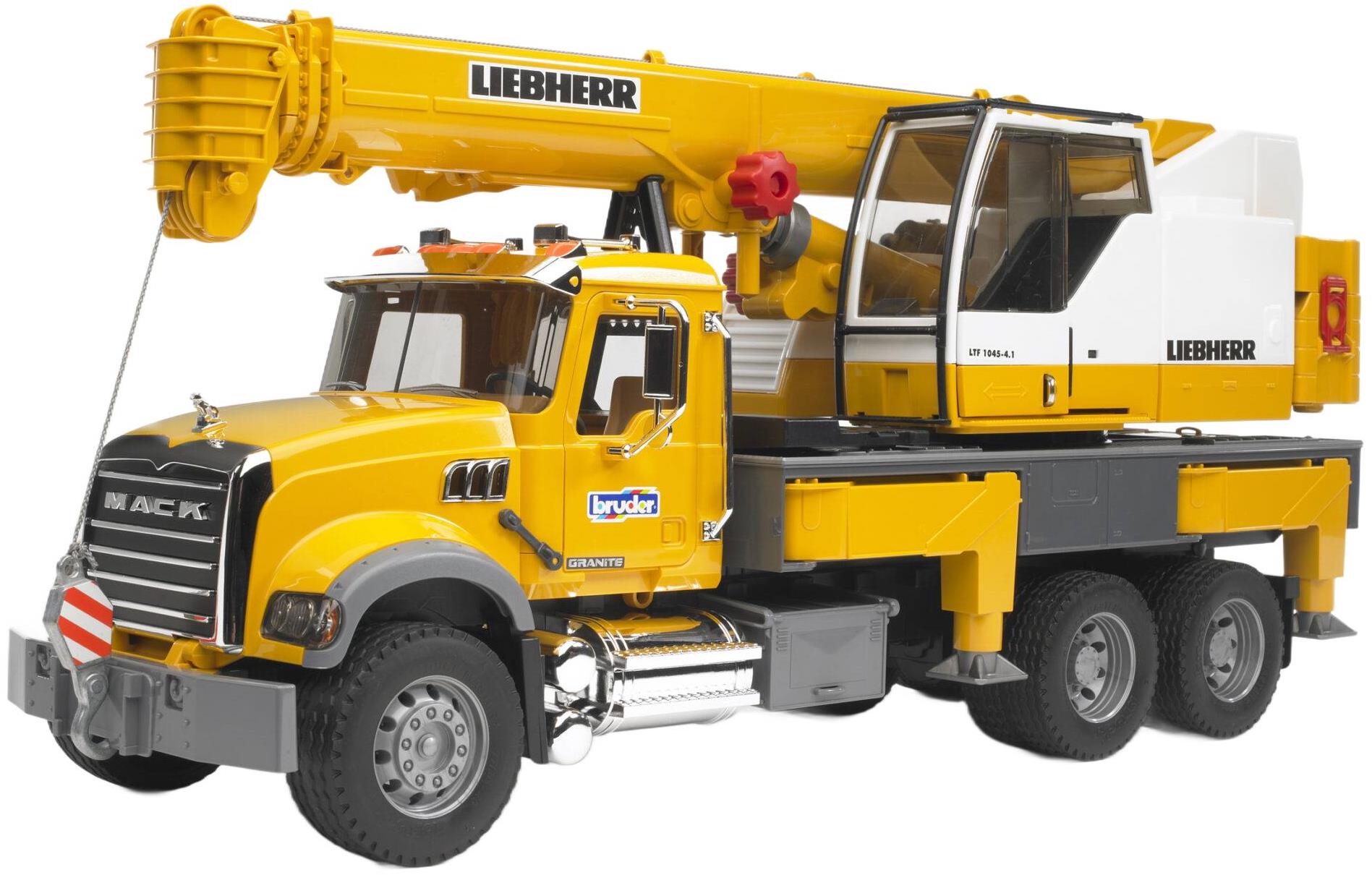 Bruder Nákladný automobil MACK Granite so žeriavom Liebherr