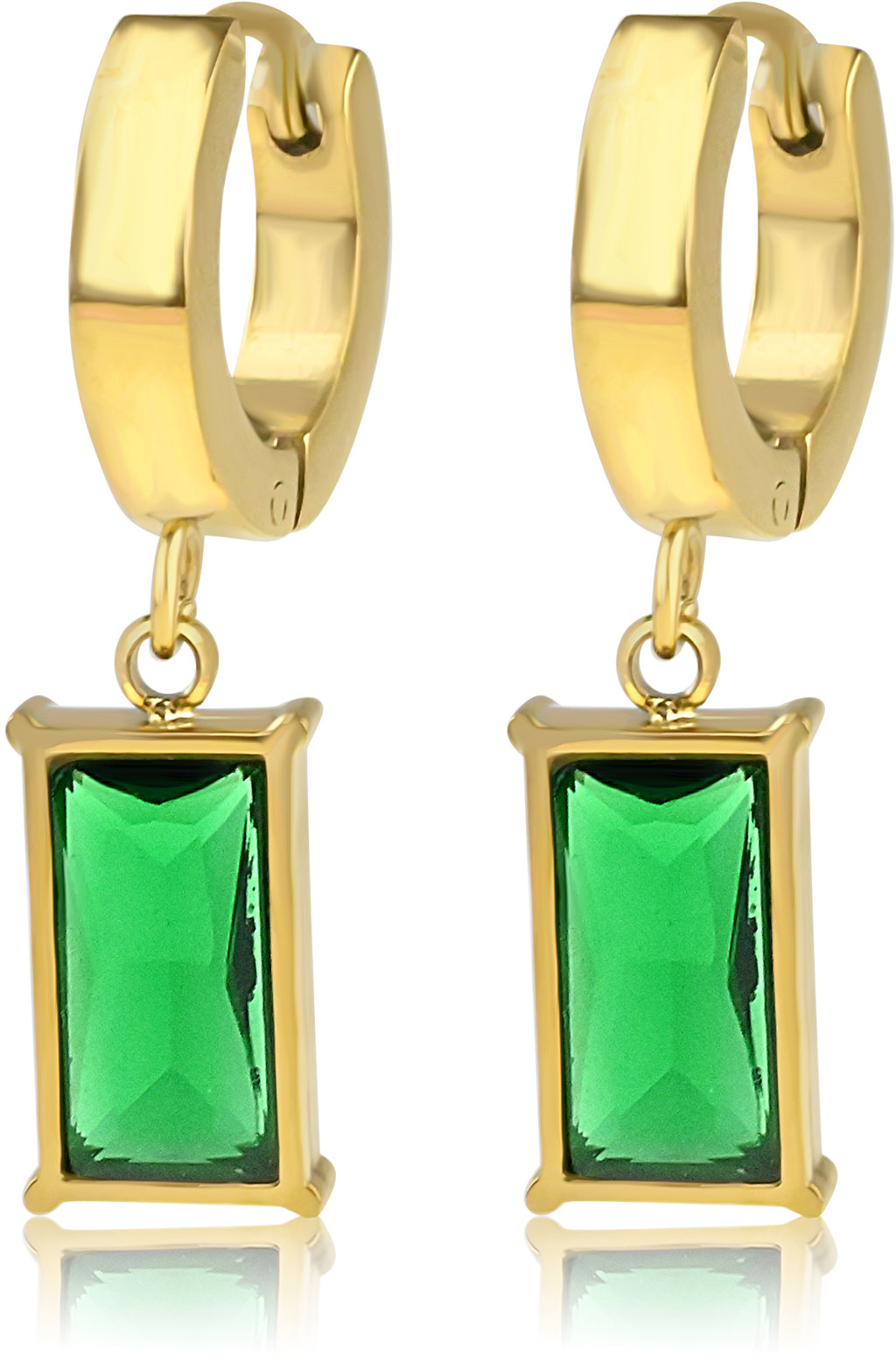 Meucci Náušnice DRAŽÉ ZELENÉ gold