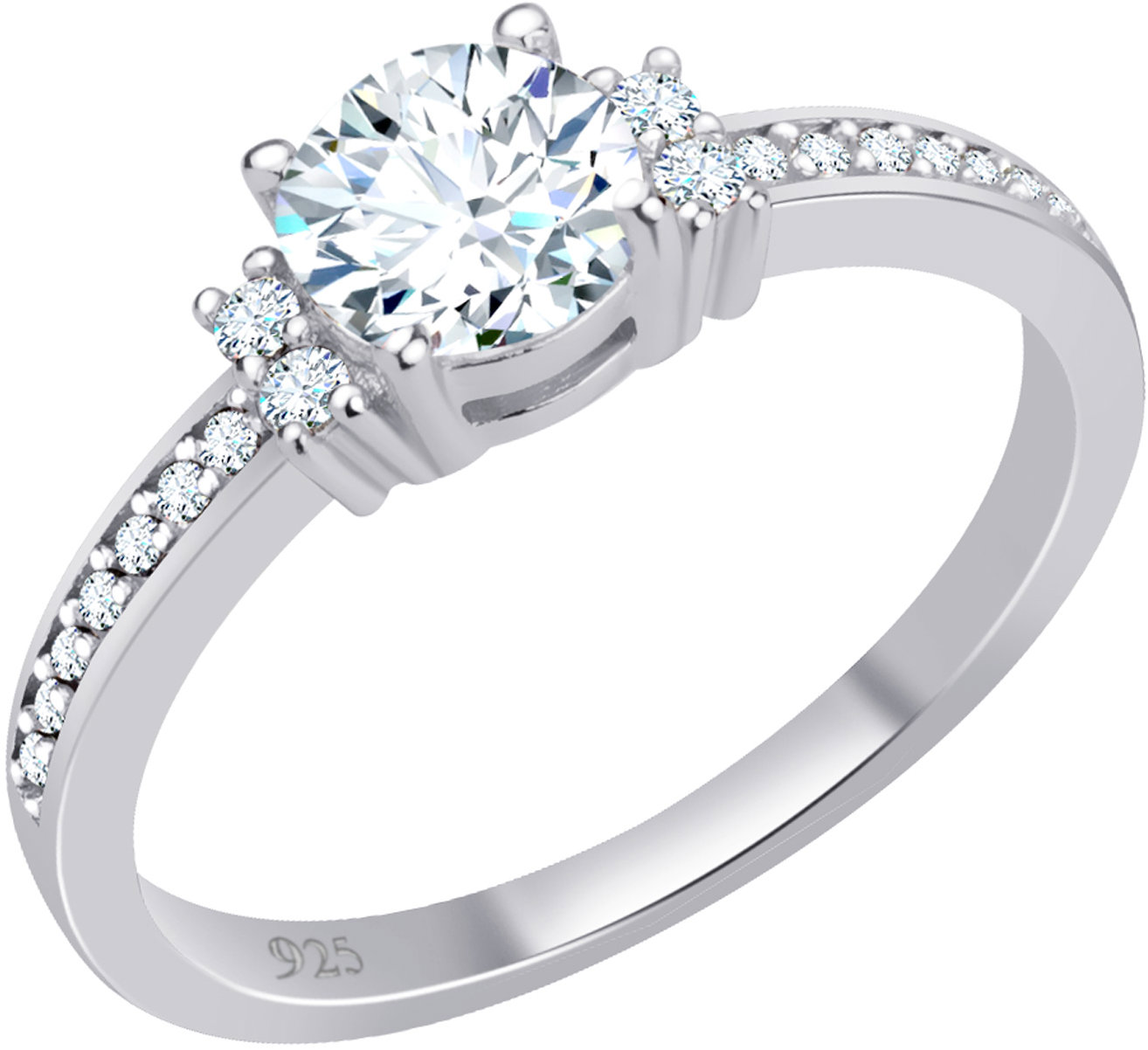 BRUNO Strieborný prsteň Shiny Luxe so zirkónmi veľkosť 8 (EU 56,5 – 58,5) (Ag 925/1000, 2 g)