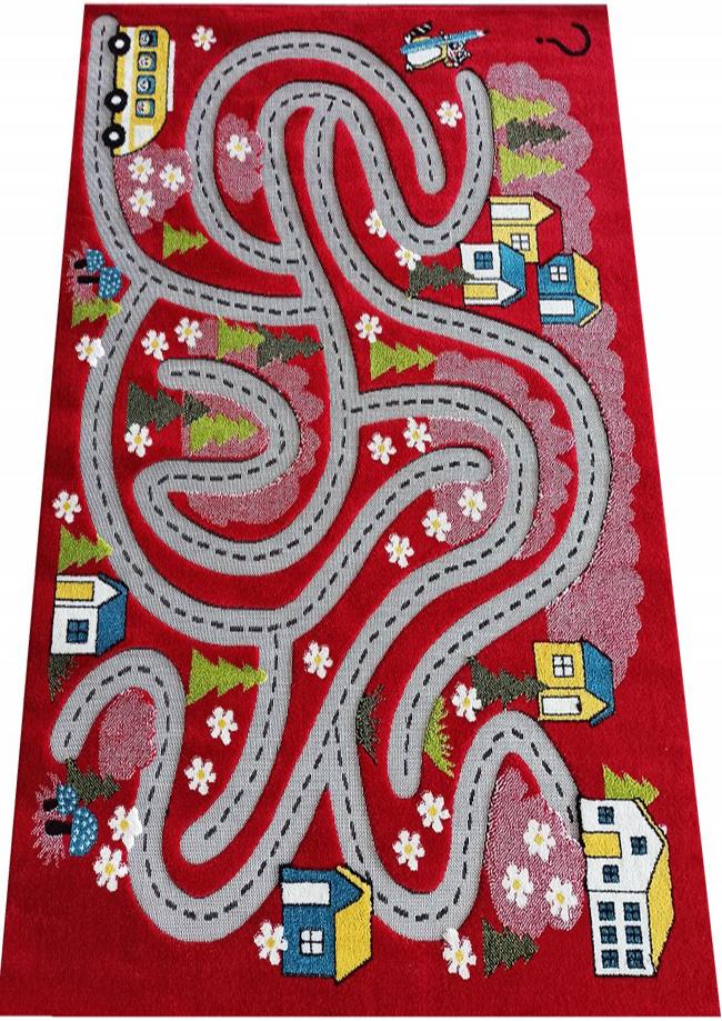 4sleep Detský kusový koberec Color Kids 02 červený – 200 × 290 cm