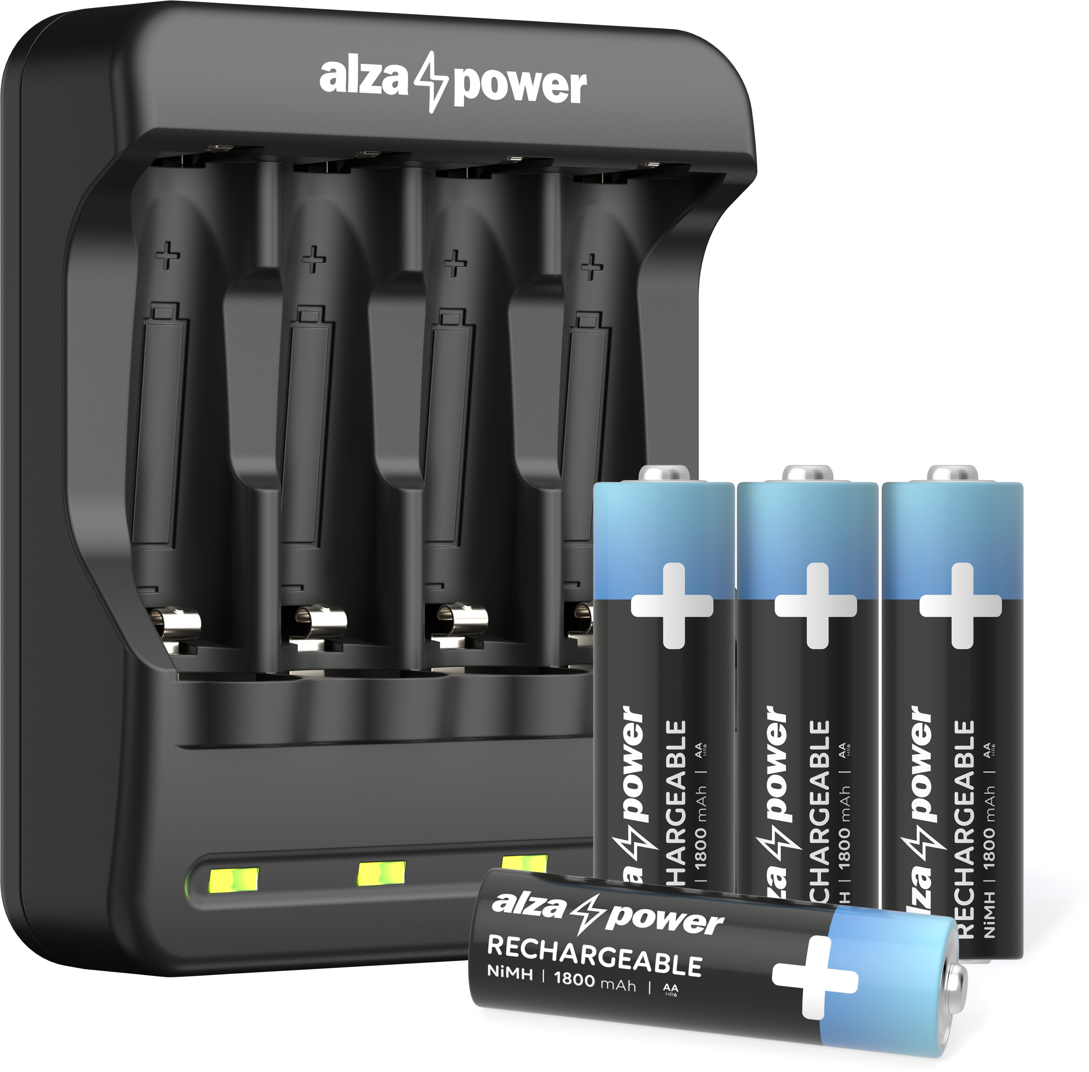 AlzaPower SET AP410-A Battery Charger + Rechargeable battery HR6 (AA) 1800 mAh 4 ks