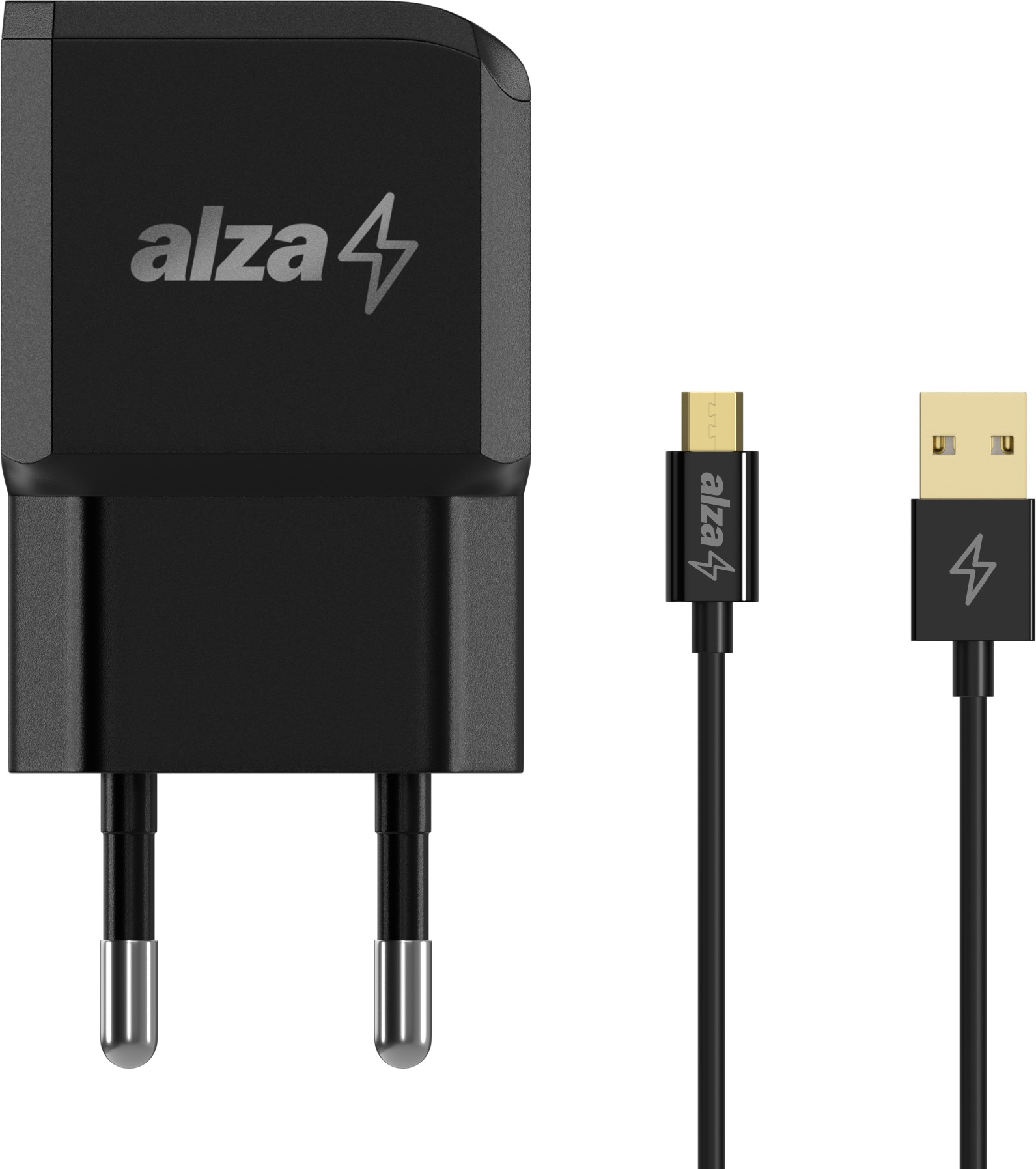 AlzaPower Compact A300 10W Čierna + Core Micro USB 1m čierny