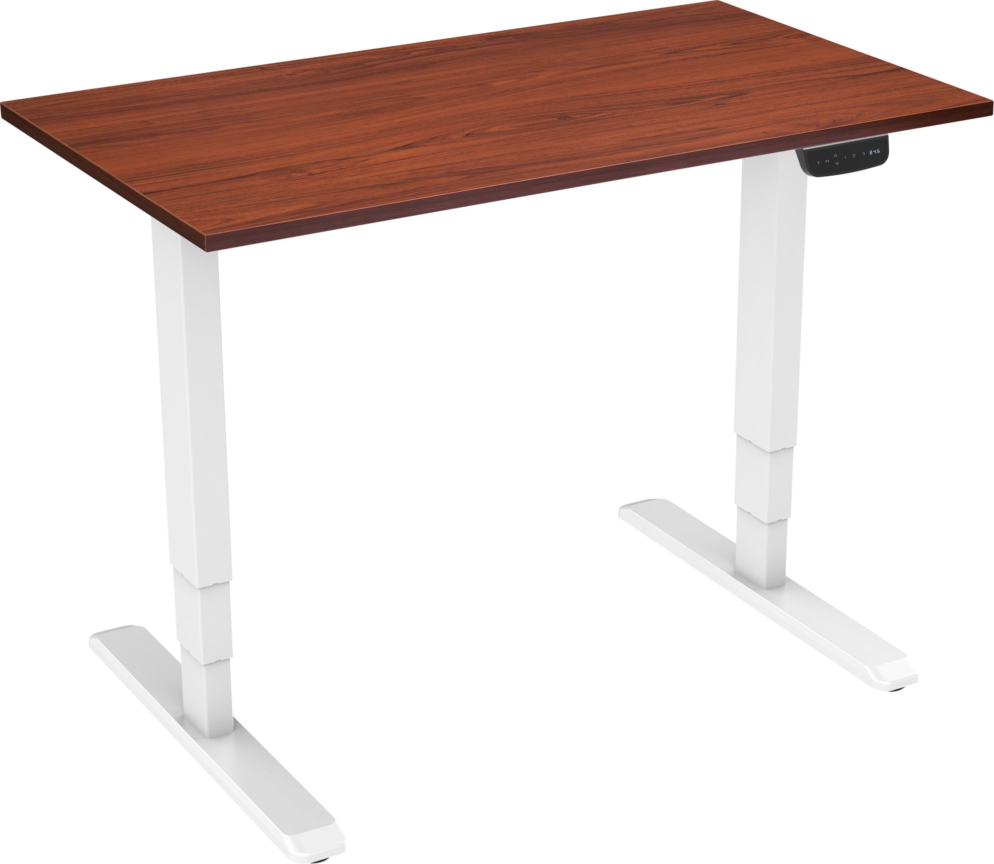 AlzaErgo Table ET1 NewGen, biely + doska TTE-12 120 × 80 cm, hnedá dyha