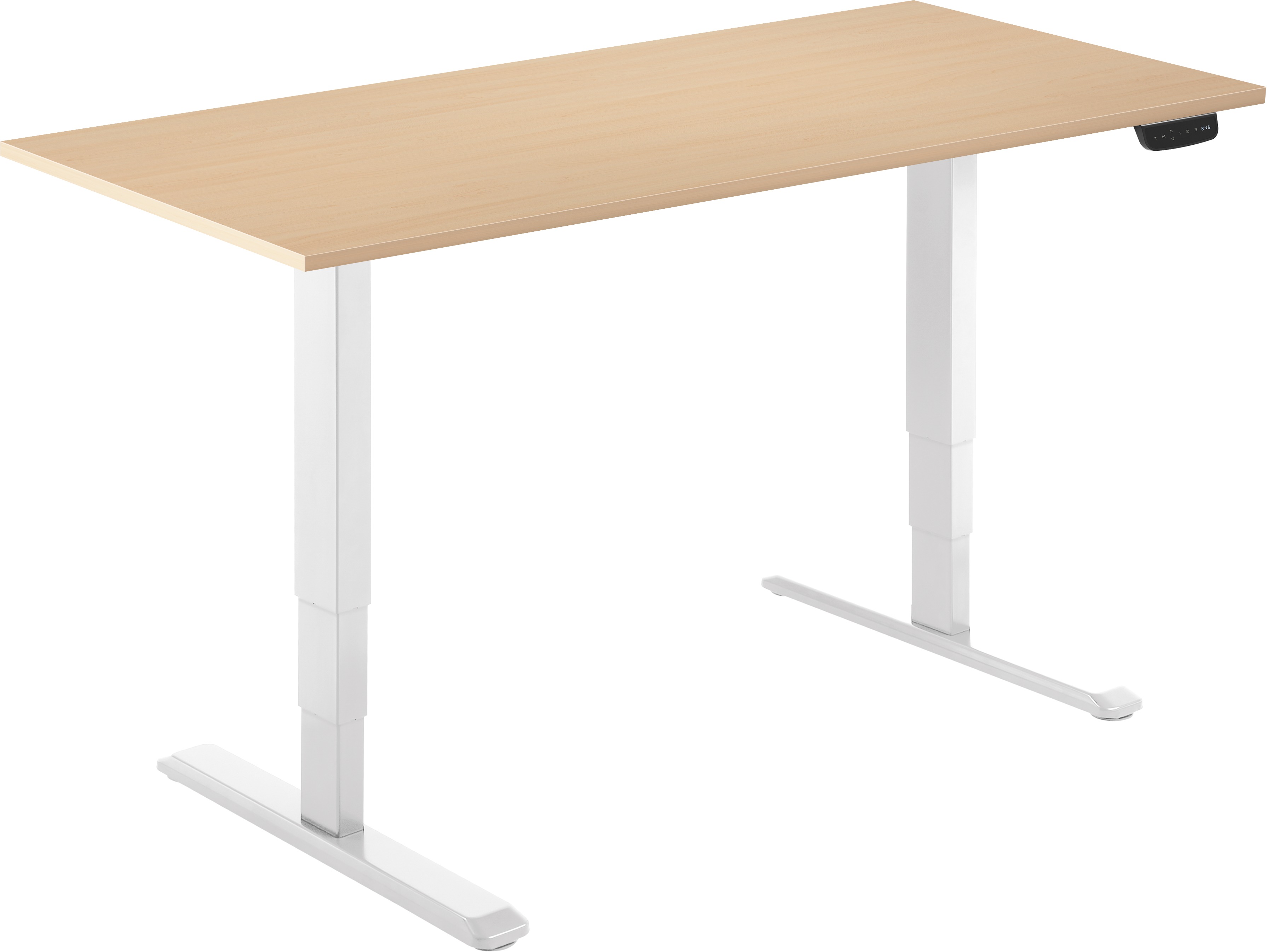 AlzaErgo Table ET1 NewGen biely + doska 120 × 80 cm lamino breza