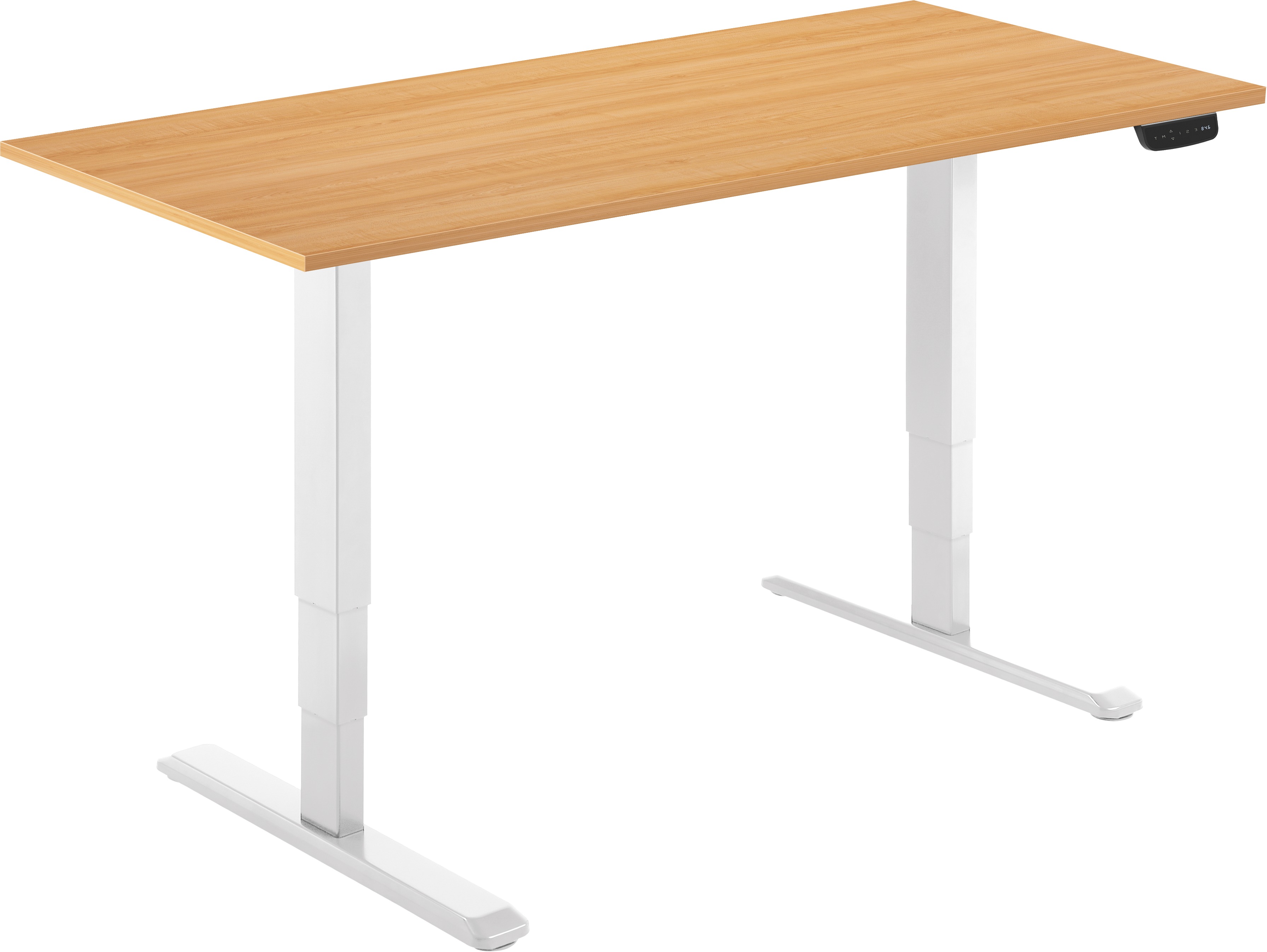 AlzaErgo Table ET1 NewGen biely + doska 120 × 80 cm lamino dub