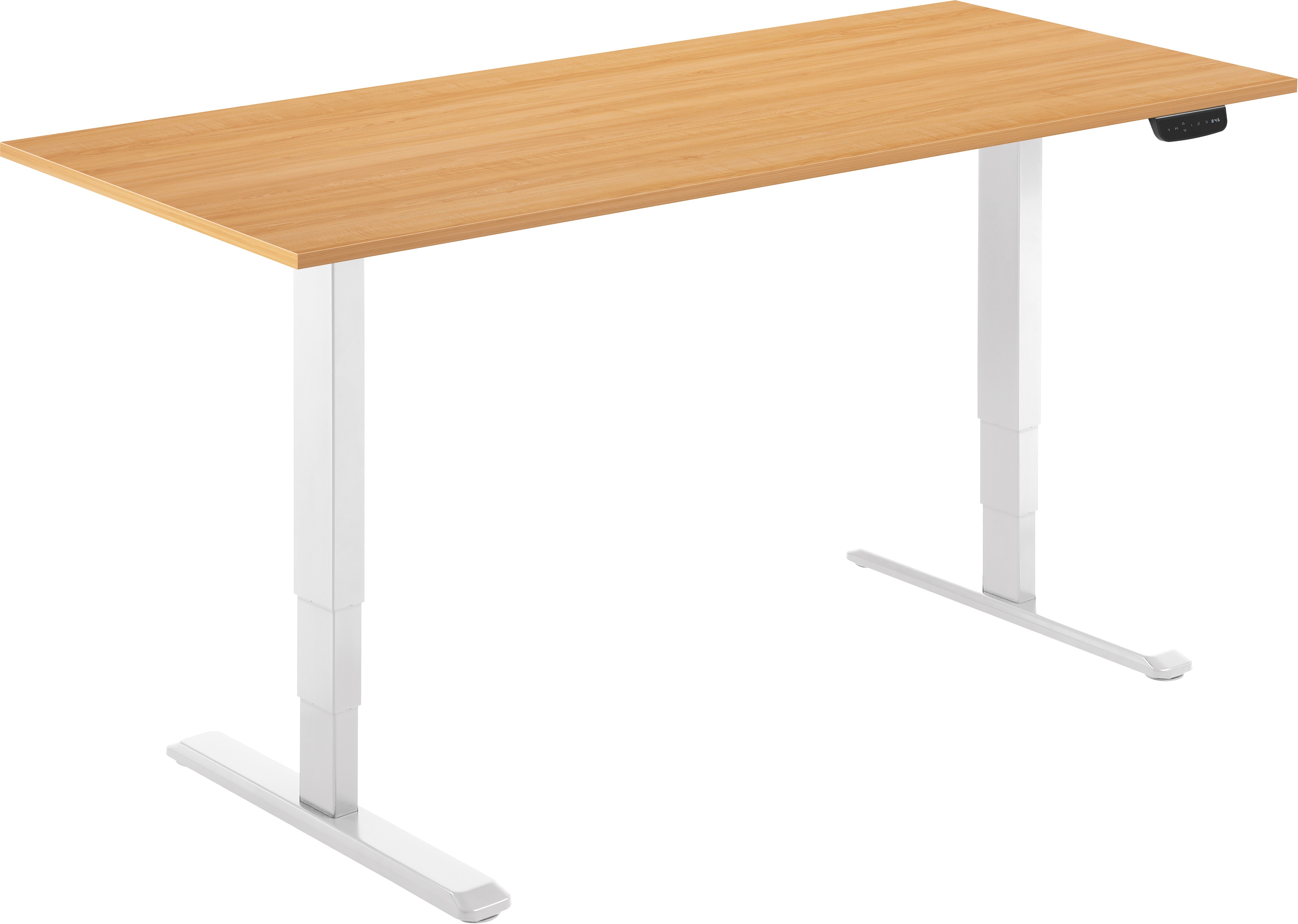 AlzaErgo Table ET1 NewGen biely + doska 140 × 80 cm lamino dub