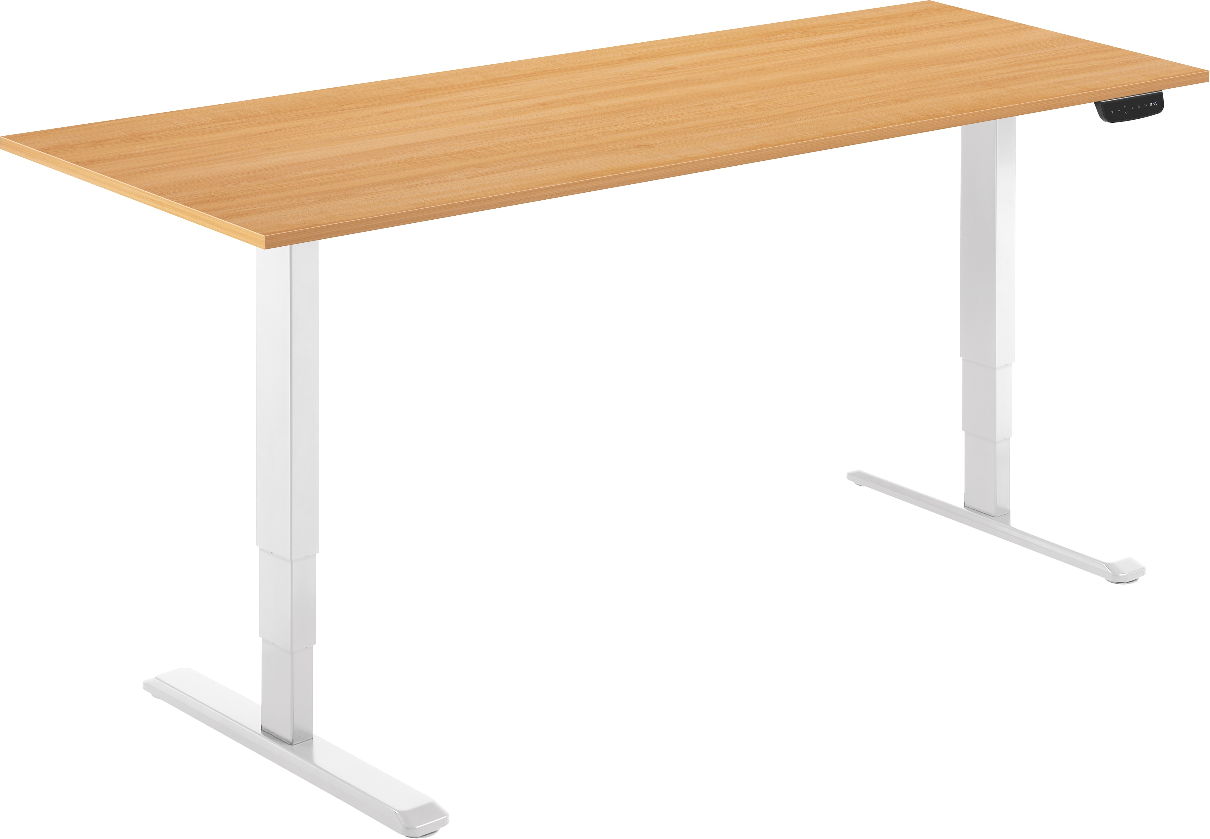 AlzaErgo Table ET1 NewGen biely + doska 160 × 80 cm lamino dub