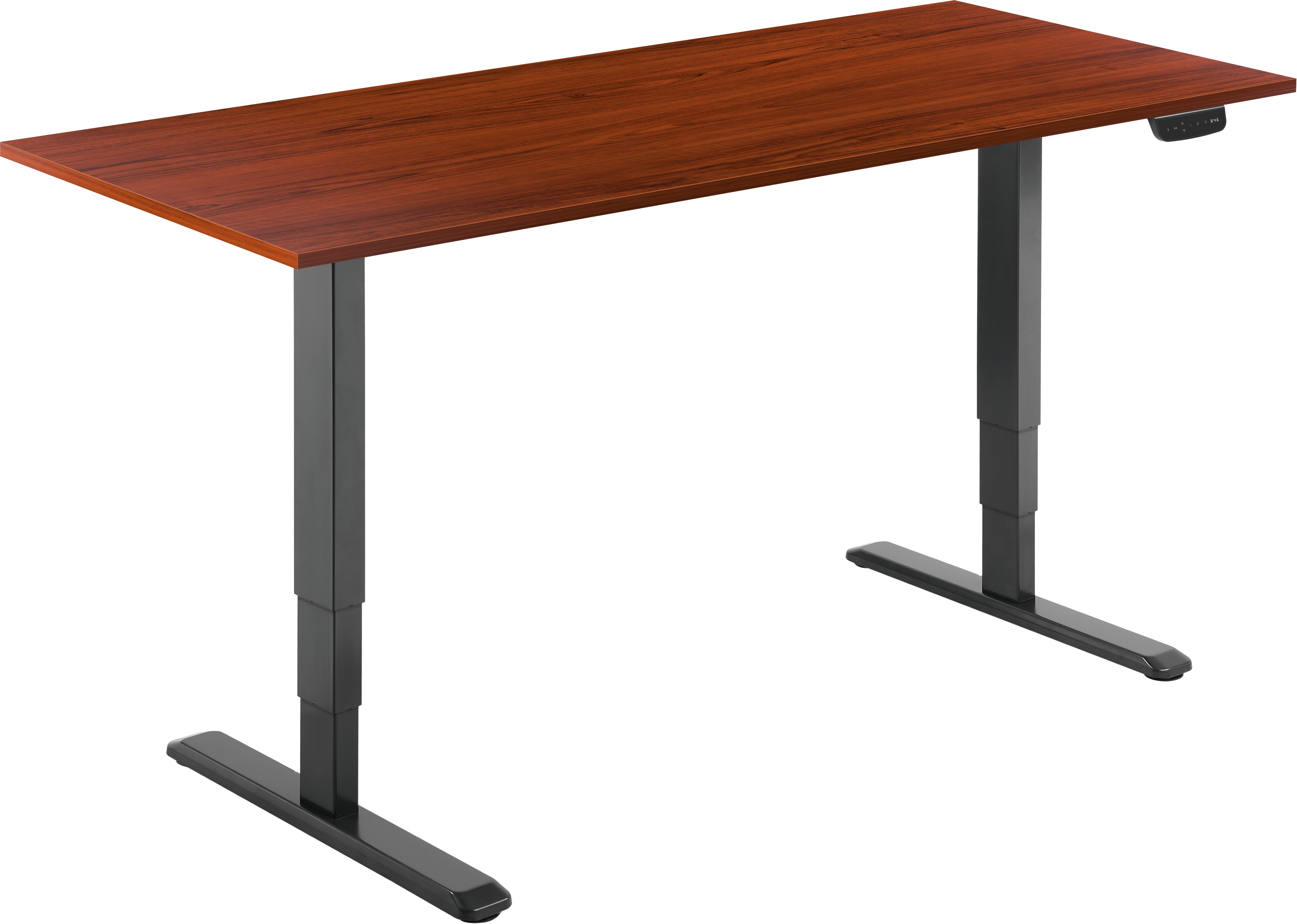AlzaErgo Table ET1 NewGen čierny + doska TTE-01 140 × 80 cm lamino gaštan