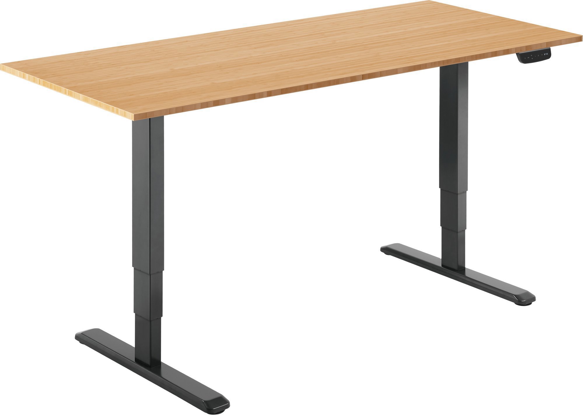 AlzaErgo Table ET1 NewGen čierny + doska TTE-01 140 × 80 cm bambusová
