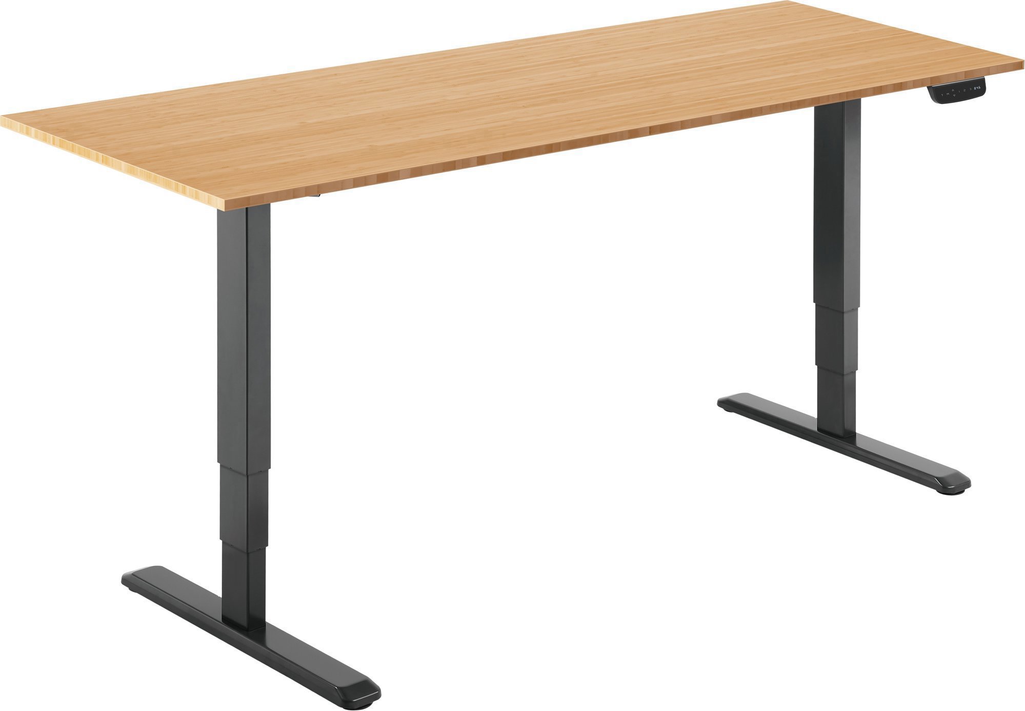 AlzaErgo Table ET1 NewGen čierny + doska TTE-03 160 × 80 cm bambusová