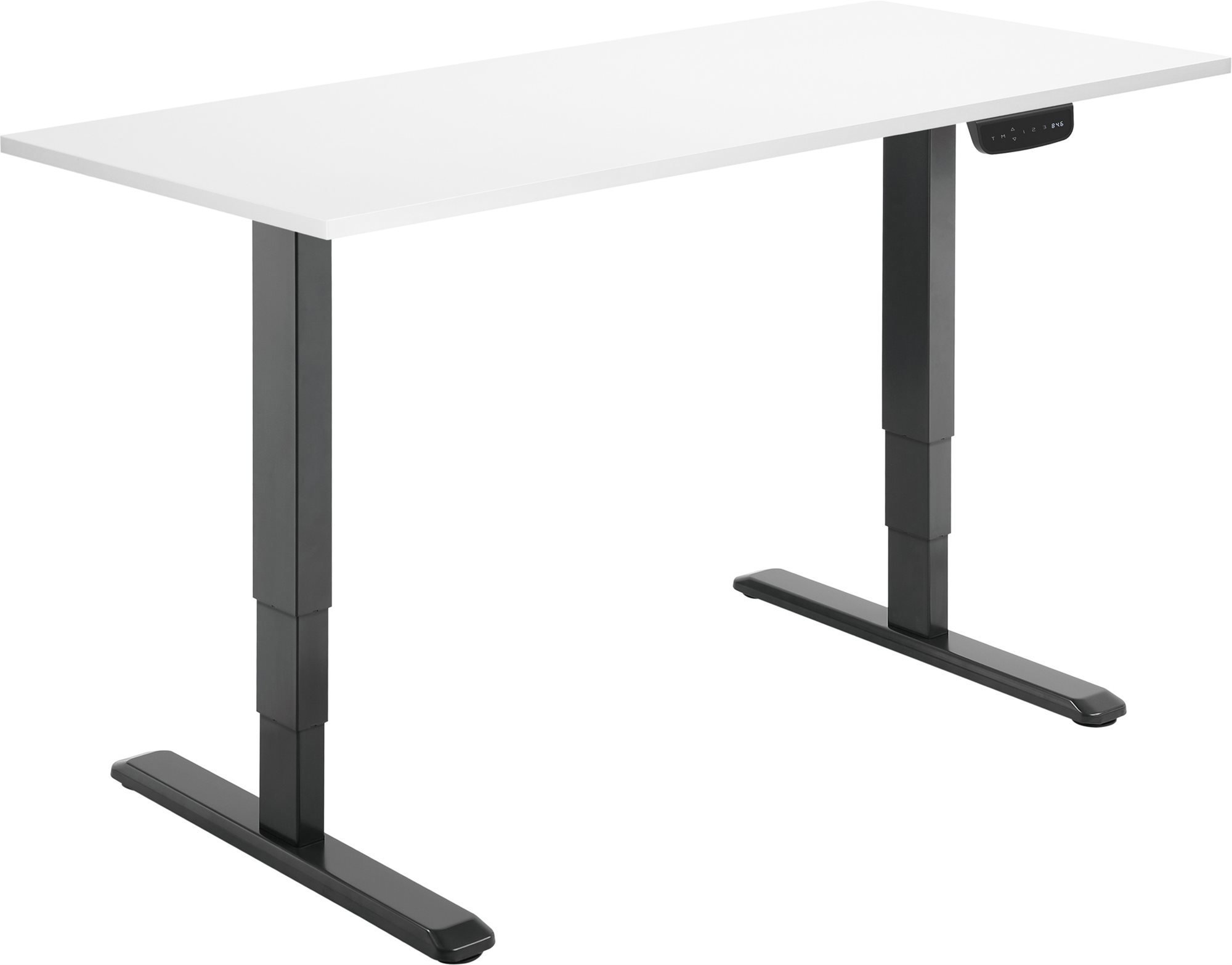 AlzaErgo Table ET1 NewGen čierny + doska TTE-01 140 × 80 cm biely laminát