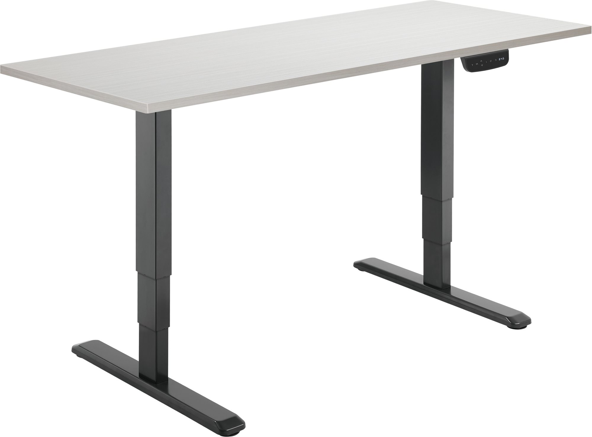 AlzaErgo Table ET1 NewGen čierny + doska TTE-03 160 × 80 cm biely dub