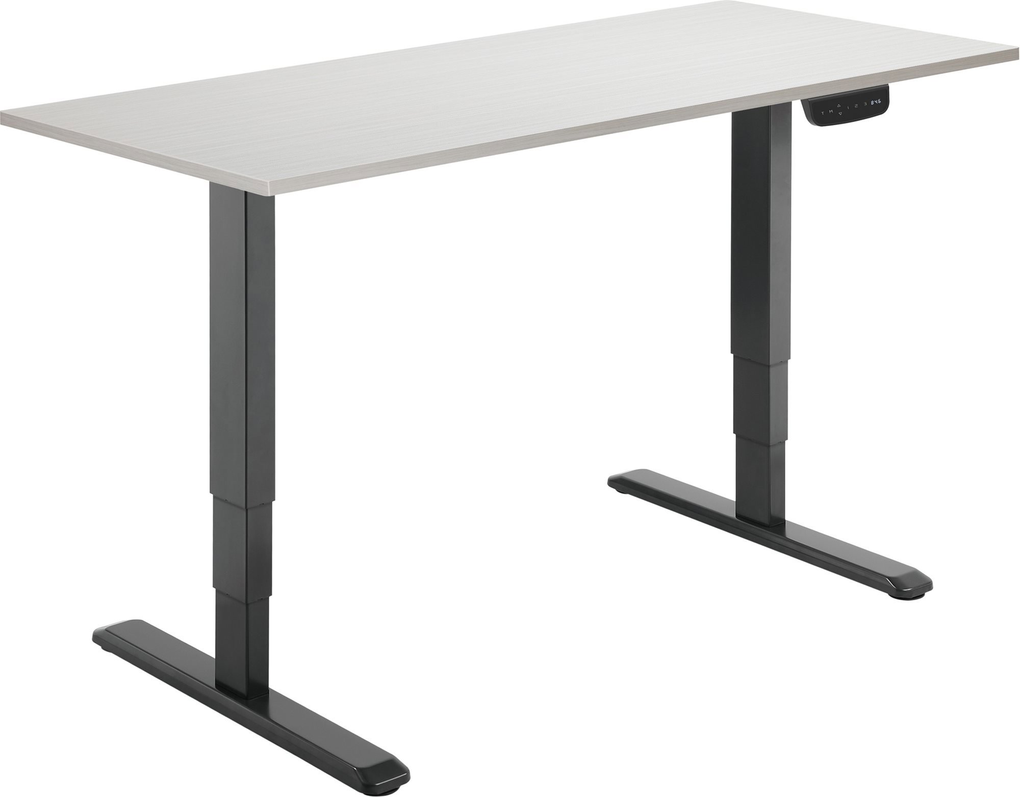AlzaErgo Table ET1 NewGen čierny + doska TTE-01 140 × 80 cm biely dub